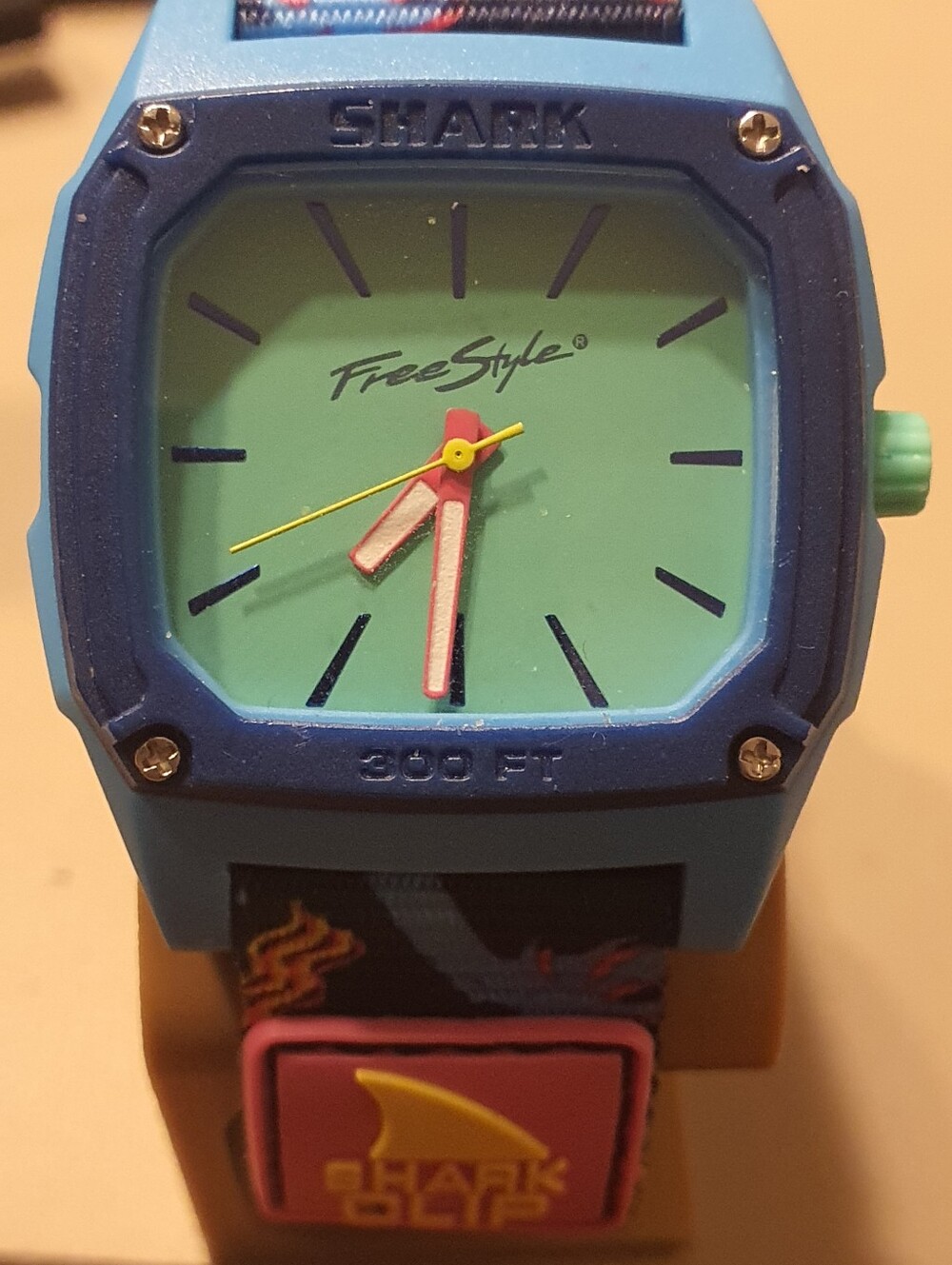 Vtg  NOS Freestyle Classic Shark Clip Multi- Color Nylon Unisex Watch